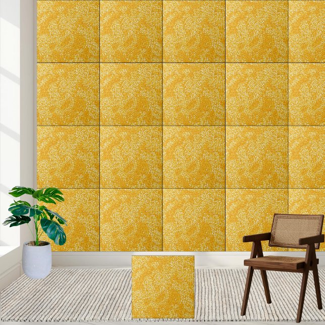 Azulejo Patrón floral dorado Estilo de mosaico cerámico 2 (Golden Floral Pattern Ceramic Tile Style 2)