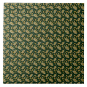 Azulejo Patrón floral dorado sin costuras Botánico elegant