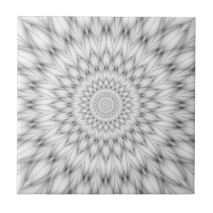 Azulejo Patrón floral en blanco y negro