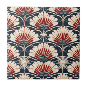 Azulejo Patrón floral estilizado inspirado en Owen Jones