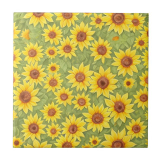 Azulejo Patrón floral Flores de girasol