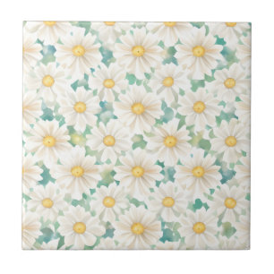 Azulejo Patrón floral Flores de margarita