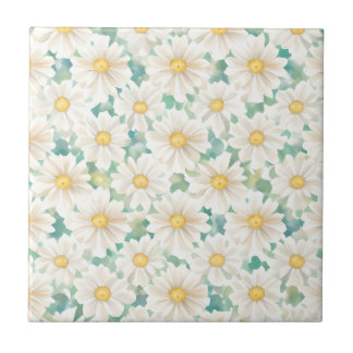 Azulejo Patrón floral Flores de margarita