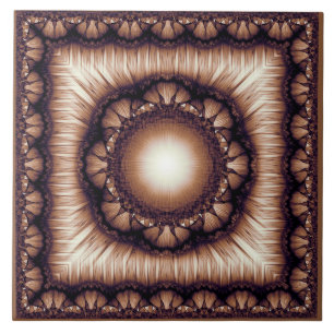 Azulejo Patrón floral fractal brillante