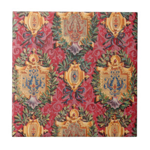 Azulejo Patrón floral francés decorativo antiguo