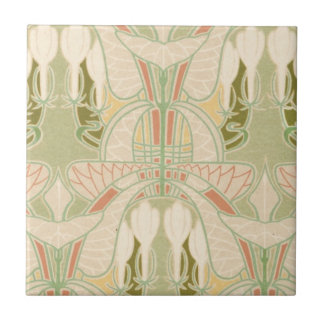 Azulejo patrón floral geométrico bonito art nouveau