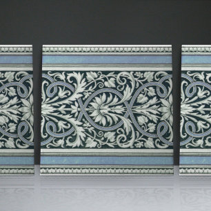 Azulejo Patrón floral griego clásico británico azul