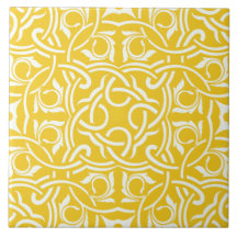 Patrón floral intrincado elegante amarillo y blanc