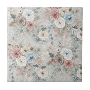Azulejo Patrón floral invernal acogedor