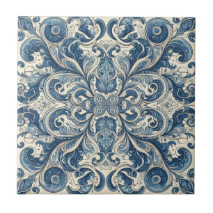 Azulejo Patrón floral italiano vintage moderno#10