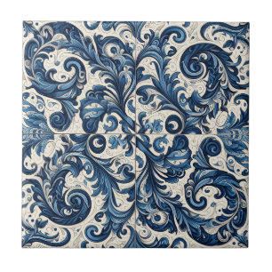 Azulejo Patrón floral italiano vintage moderno#12