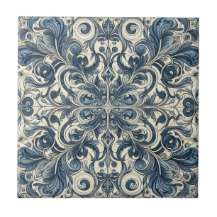 Azulejo Patrón floral italiano vintage moderno#7
