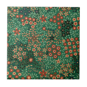Azulejo Patrón floral japonés bonito vintage