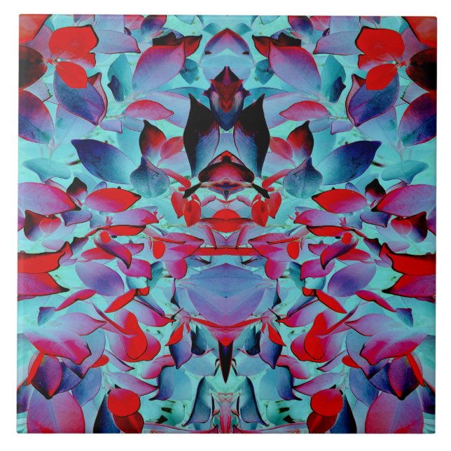 Azulejo Patrón floral multicolor moderno (Frente)