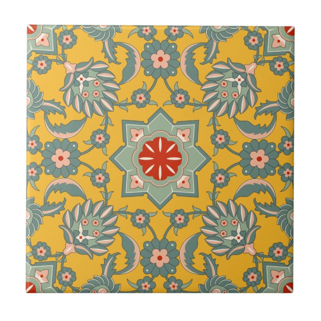 Azulejo Patrón floral otomano vintage (Frente)