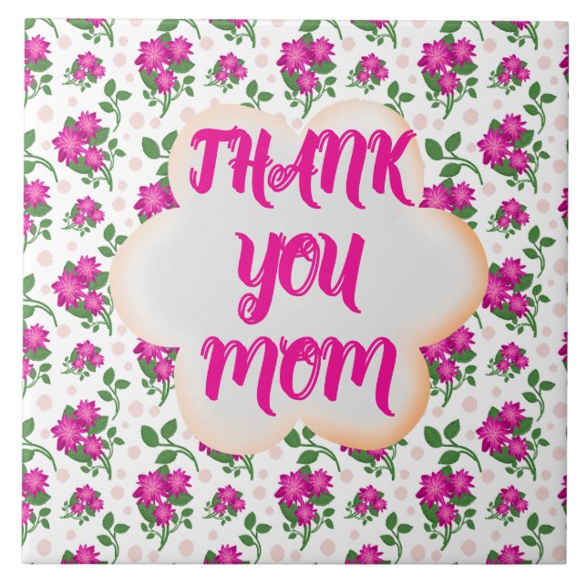 Azulejo Patrón floral personalizado y personalizado  (Frente)