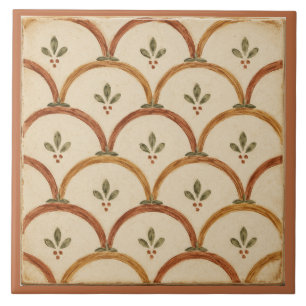 Azulejo Patrón floral popular de concha de terracota