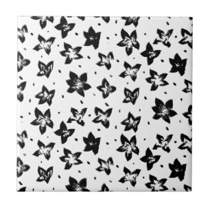 Azulejo Patrón floral reconstruido - Gótico acromático