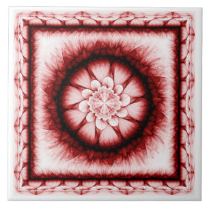 Azulejo Patrón floral rojo moderno