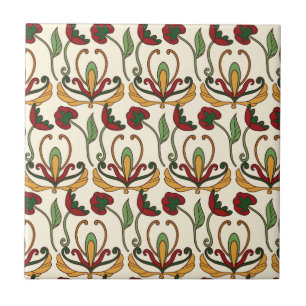 Azulejo Patrón floral sin costuras con flores estilizadas