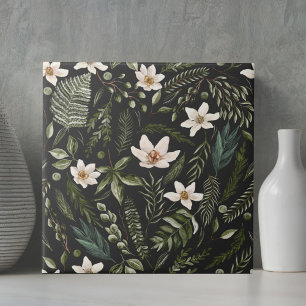 Azulejo Patrón floral sin costuras de acuarela de follaje