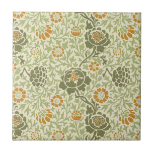 Azulejo Patrón Floral Verde de William Morris Grafton
