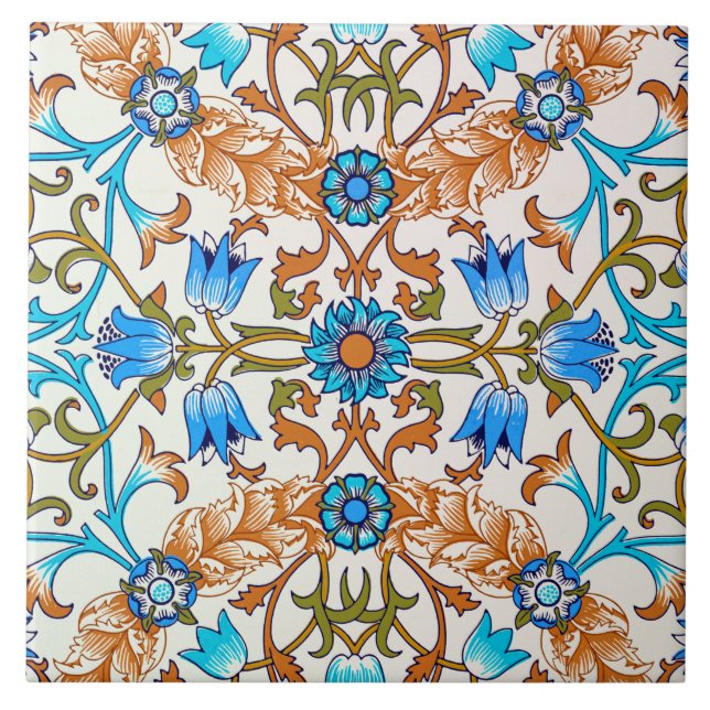 Azulejo Patrón floral vintage, William Morris (Frente)
