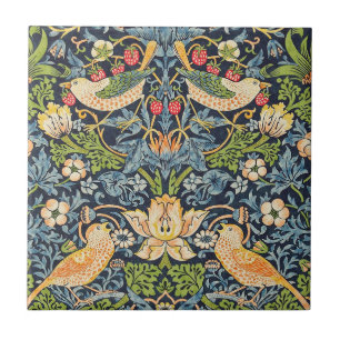 Azulejo Patrón floral William Morris Strawberry Thef