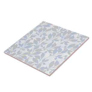 Azulejo Patrón foliado gris azul