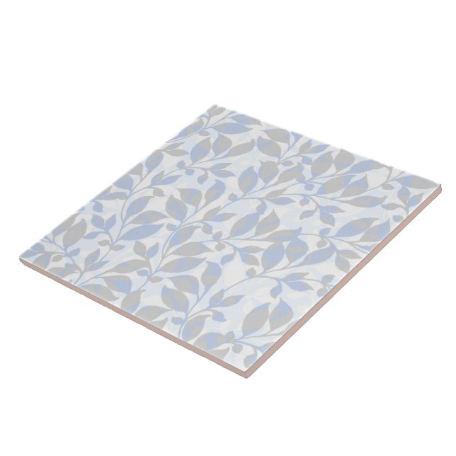 Azulejo Patrón foliado gris azul (Lado)