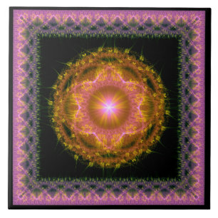 Azulejo Patrón fractal brillante multicolor