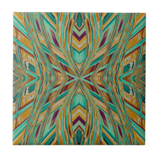 Azulejo Patrón fractal de vibra tribal nativoamericana en