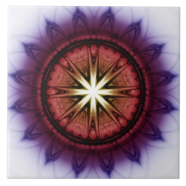 Azulejo Patrón fractal simbólico místico (Frente)