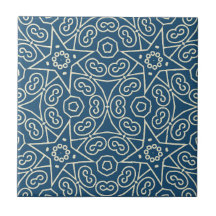 Patrón geométrico abstracto azul y blanco