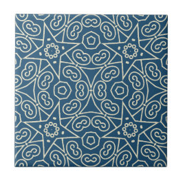 Azulejo Patrón geométrico abstracto azul y blanco