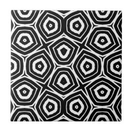 Azulejo Patrón geométrico abstracto en blanco y negro