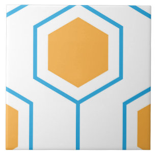 Azulejo Patrón geométrico abstracto hexagonal en blu naran