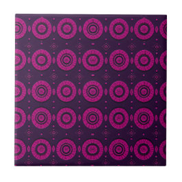 Azulejo Patrón geométrico africano magenta de círculo deco