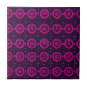 Azulejo Patrón geométrico africano magenta de círculo deco