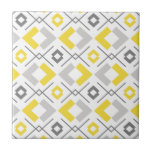 Azulejo Patrón geométrico amarillo gris y blanco<br><div class="desc">Patrón geométrico amarillo gris y blanco</div>