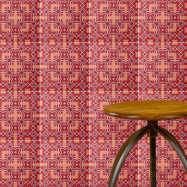 Azulejo Patrón geométrico árabe árabe bohemio rojo (Subido por el creador)