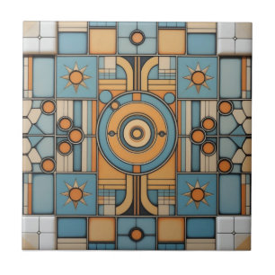Azulejo Patrón geométrico atómico de mediados de siglo ret