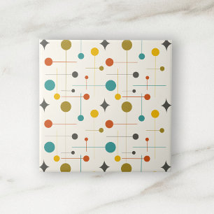 Azulejo Patrón geométrico atómico modernista de mediados d