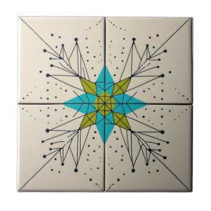 Azulejo Patrón geométrico atómico moderno de mediados de s