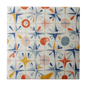 Azulejo Patrón geométrico atómico moderno de mediados de s