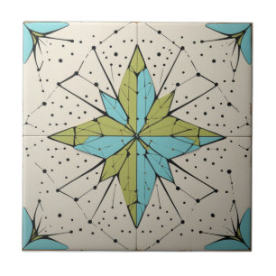 Azulejo Patrón geométrico atómico moderno de mediados de s