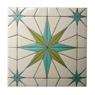 Azulejo Patrón geométrico atómico moderno de mediados de s