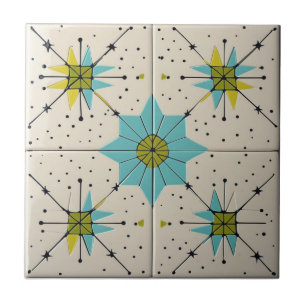 Azulejo Patrón geométrico atómico moderno de mediados de s