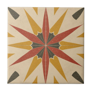 Azulejo Patrón geométrico atómico vintage de mediados de s