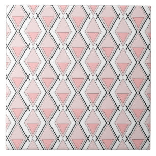 Azulejo Patrón geométrico beige rosa